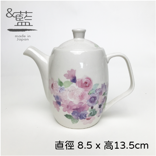 セラミック藍|粉紫日式彩繪泡茶組/茶壺/咖啡壺-01496