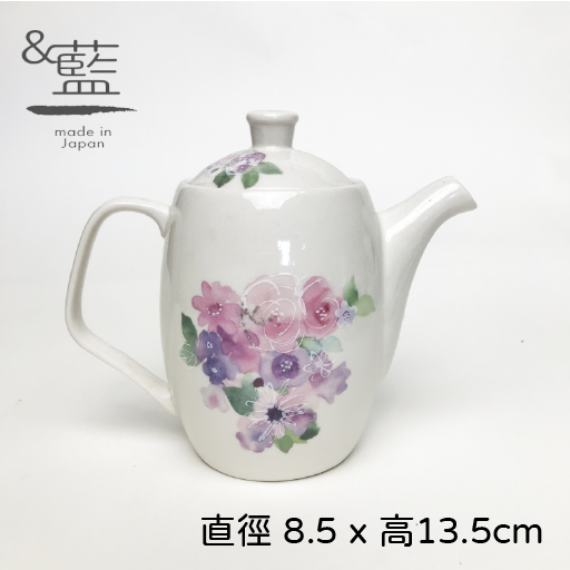 セラミック藍|粉紫日式彩繪泡茶組/茶壺/咖啡壺-01496