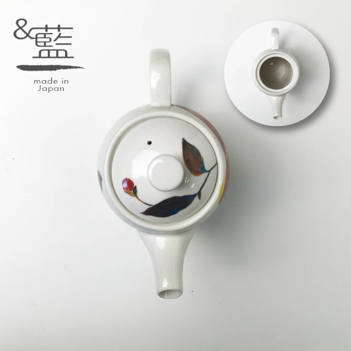 セラミック藍|紅花日式彩繪泡茶組|茶壺/咖啡壺-02629