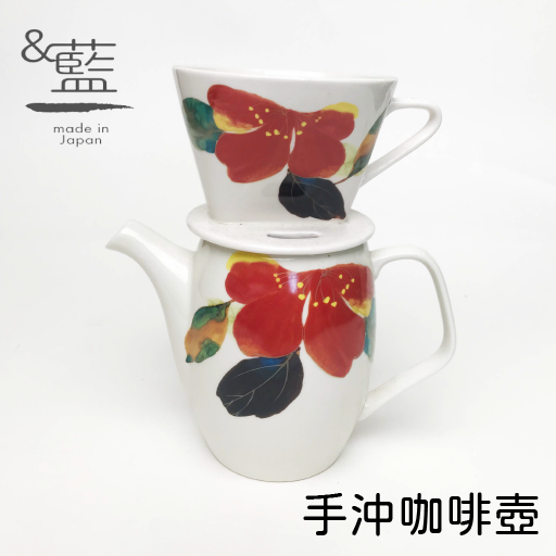 セラミック藍|紅花日式彩繪泡茶組|茶壺/咖啡壺-02629