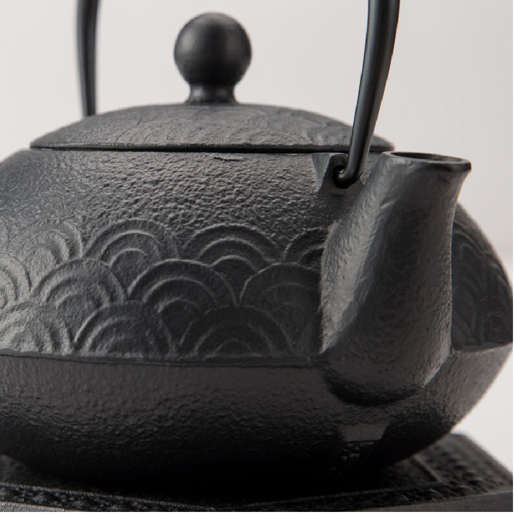 🫖 岩鑄|青海波鑄鐵壺|0.65L 5型 鐵瓶兼用急須|南部鐵器|鐵壺|急需|鐵瓶|岩鑄|泡茶|茶壺|無塗層