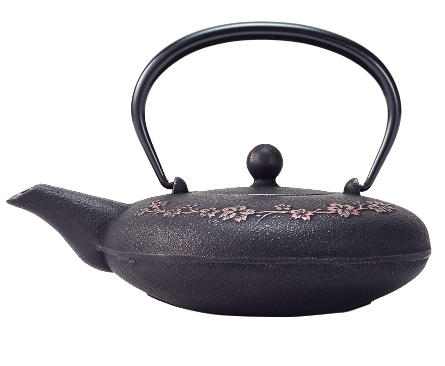 🫖 岩鑄|多色鑄鐵壺|0.6L 櫻花急須附濾網|南部鐵器|鐵壺|急需|鐵瓶|岩鑄|泡茶|琺瑯塗層|茶壺|有塗層