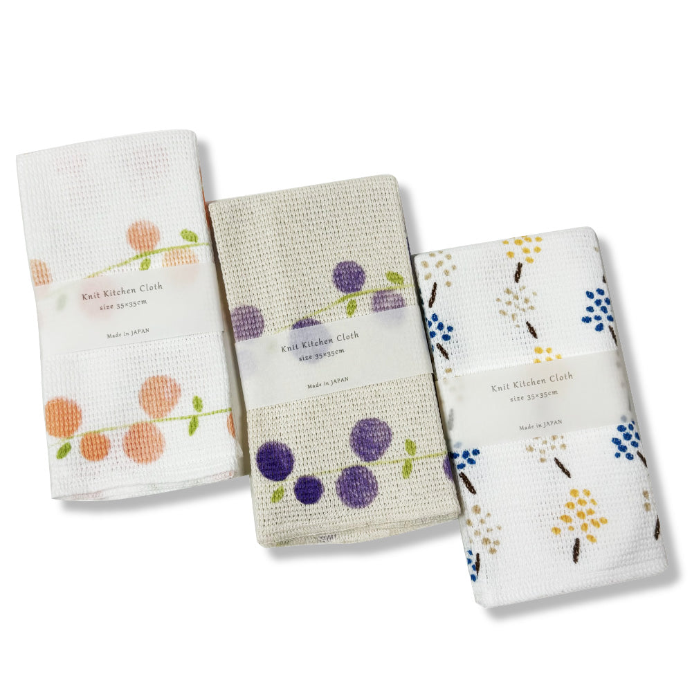 日本工藝|原田織物|純棉針織廚房布|Knit Kitchen Cloth|35×35cm|快乾吸水|安心無螢光劑