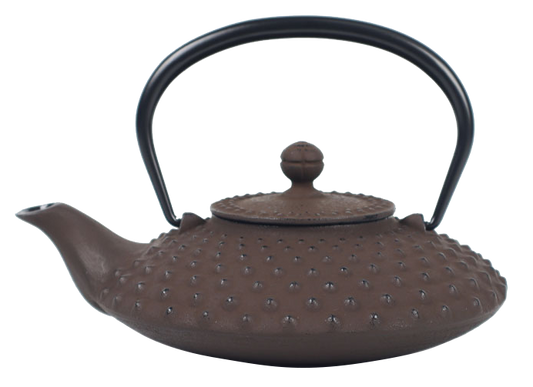 🫖 岩鑄|0.5L燗瓶平アラレ|小茶色/南部鉄器/溫酒壺/鐵壺/急需/鐵瓶/泡茶/琺瑯塗層/茶壺/鑄鐵壺#13001