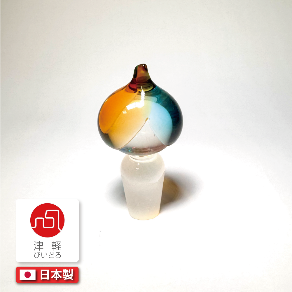 日本津輕玻璃|秋村実作品|聚寶盆|酒瓶
