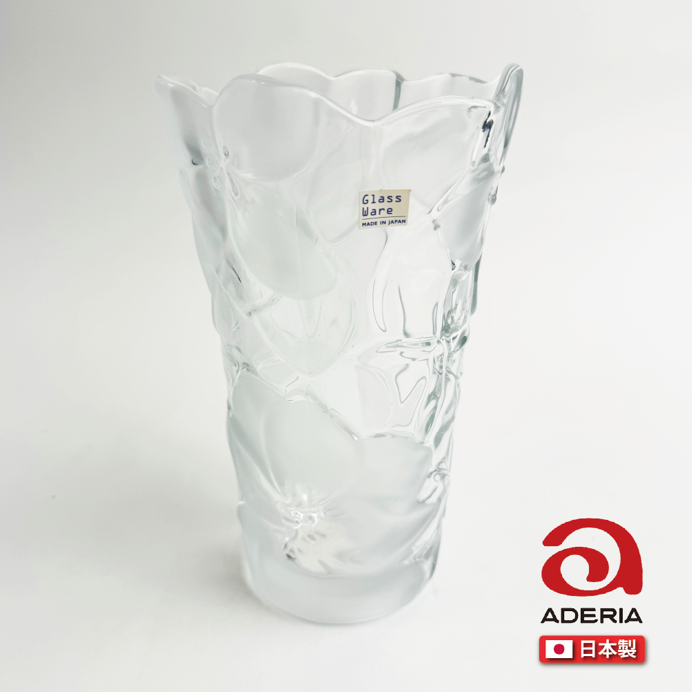 日本Aderia瓷器|透明圖騰玻璃花瓶