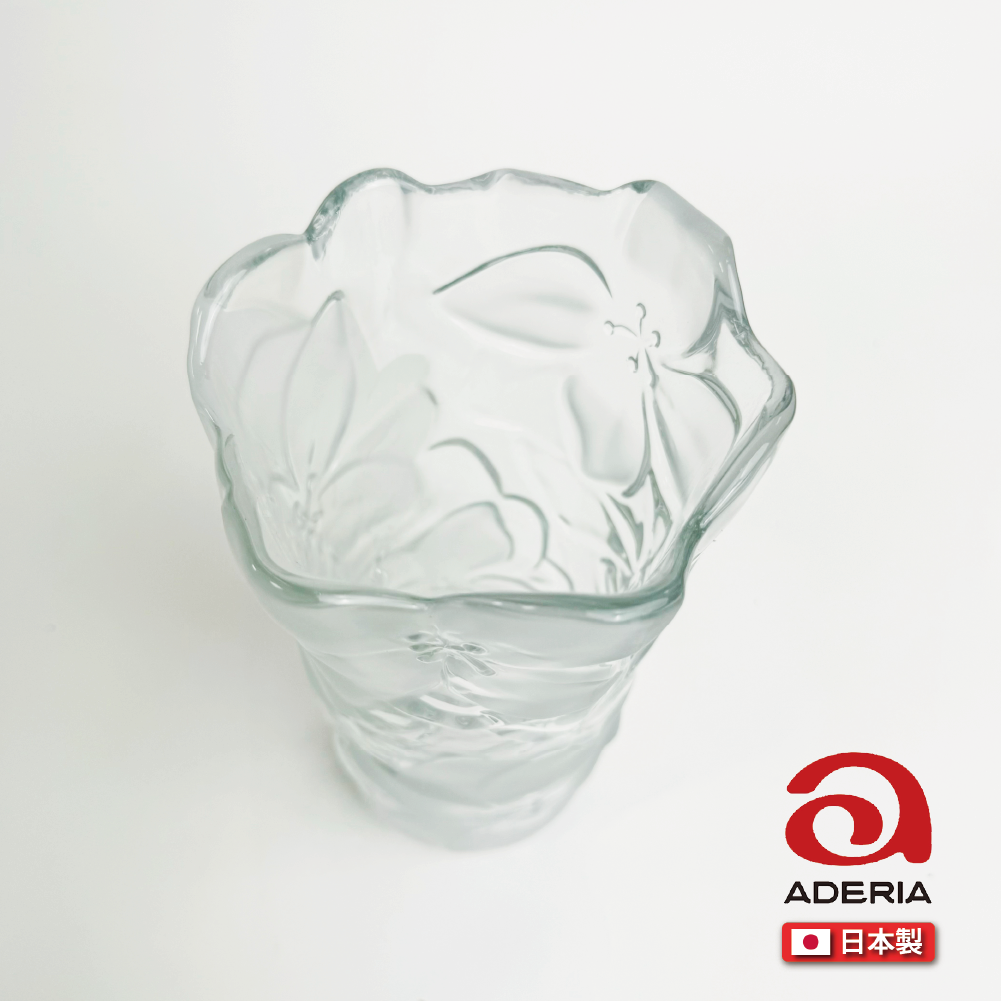 日本Aderia瓷器|透明圖騰玻璃花瓶