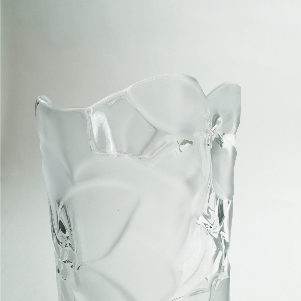 日本Aderia瓷器|透明圖騰玻璃花瓶