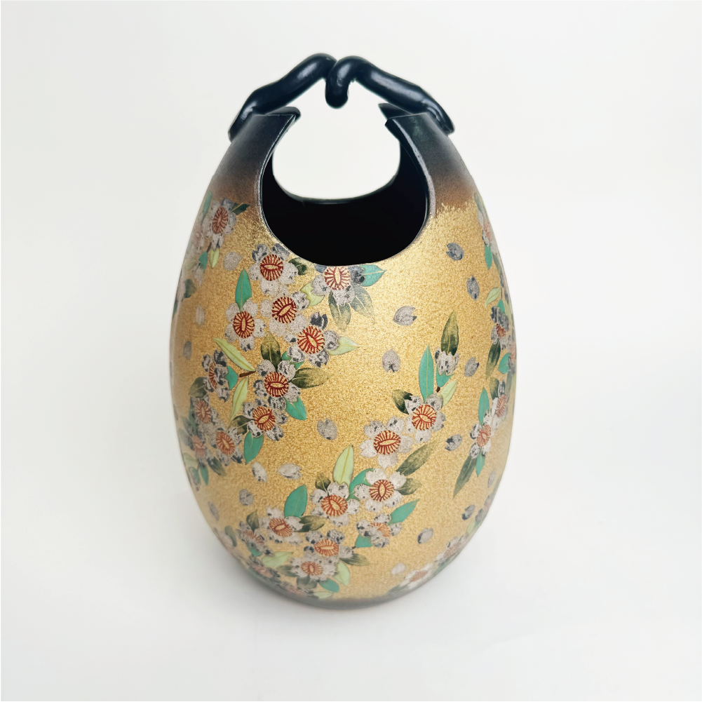 日本九谷燒|弘造工藝師|金閣寺花瓶|