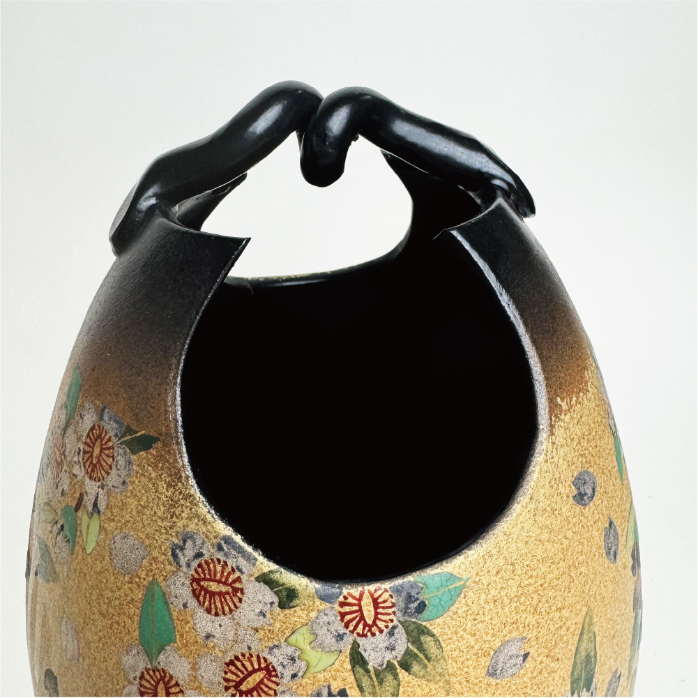 日本九谷燒|弘造工藝師|金閣寺花瓶|