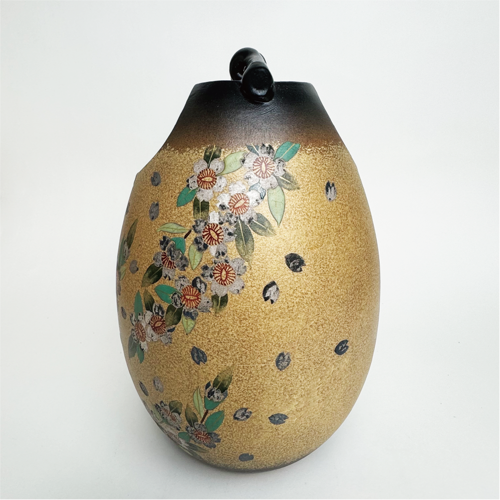 日本九谷燒|弘造工藝師|金閣寺花瓶|