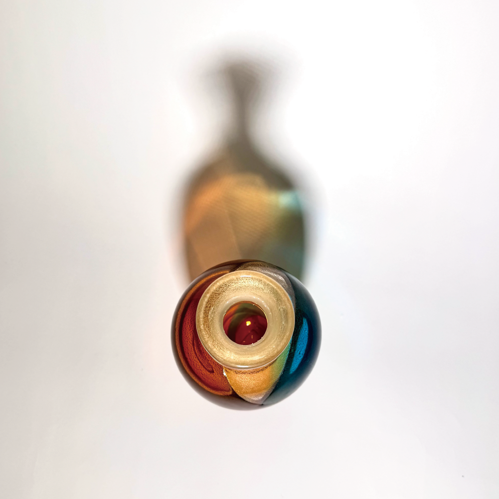 日本津輕玻璃|秋村実作品|聚寶盆|酒瓶