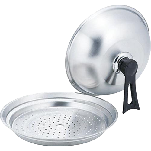 カクセー|18-8不銹鋼圓形蒸盤|附鍋蓋|26-28CM適用蒸盤/蒸盤附蓋/不銹鋼蒸盤組/蒸籠/蒸鍋