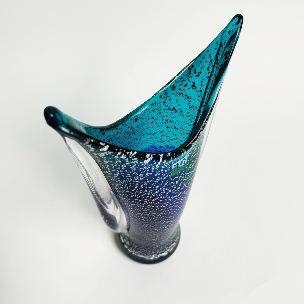 日本津輕玻璃|漂浮海洋銀箔玻璃花瓶|