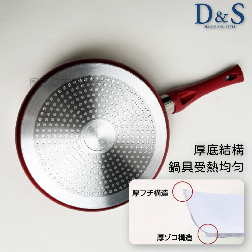 D&S | European style shiny ceramic flat bottom wok|With original glass lid|IH stove available