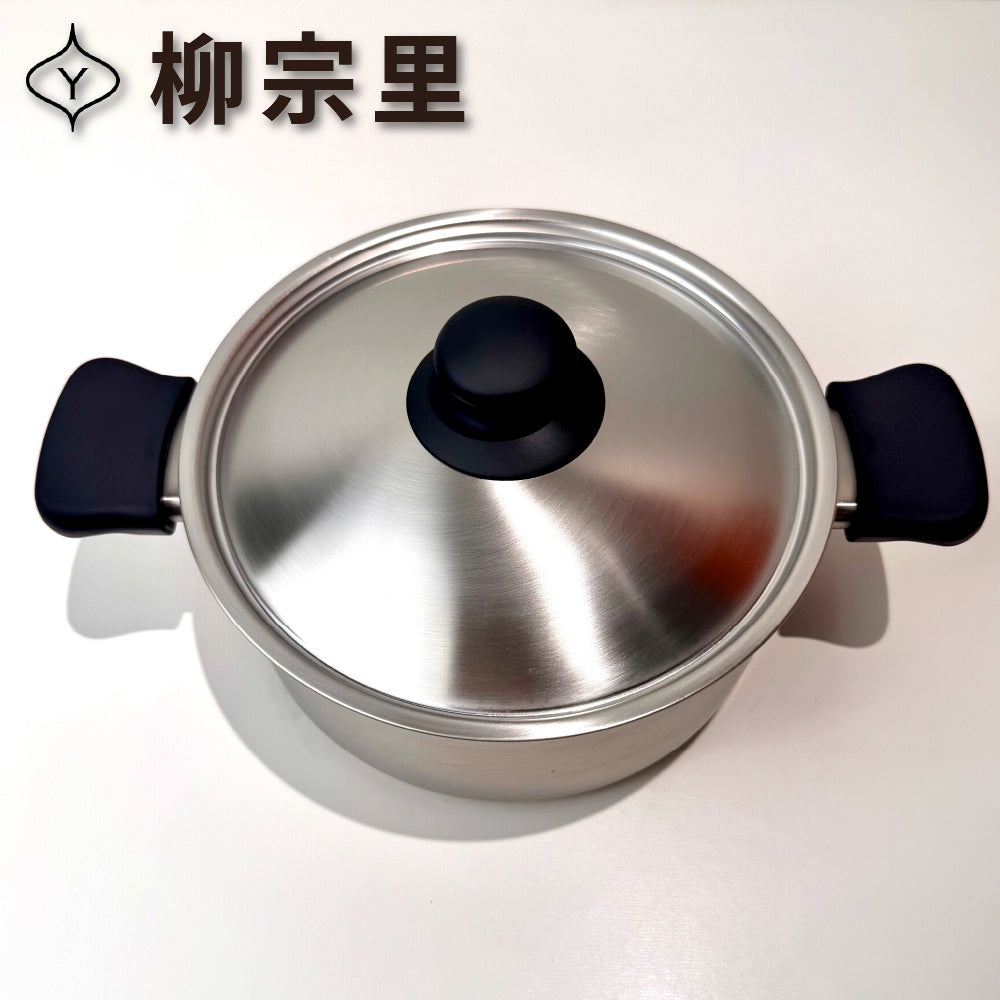 Sori Yanagi|22cm cast iron deep pot|with lid and fork/double-eared soup pot/cast iron soup pot/soup pot/deep pot/cast iron pot/pot/southern iron/ready stock