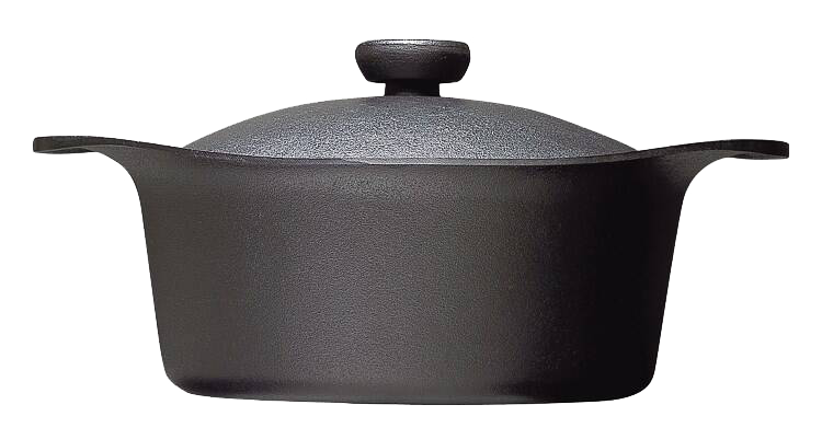 Sori Yanagi|22cm cast iron deep pot|with lid and fork/double-eared soup pot/cast iron soup pot/soup pot/deep pot/cast iron pot/pot/southern iron/ready stock