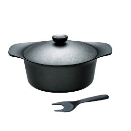 Sori Yanagi|22cm cast iron deep pot|with lid and fork/double-eared soup pot/cast iron soup pot/soup pot/deep pot/cast iron pot/pot/southern iron/ready stock