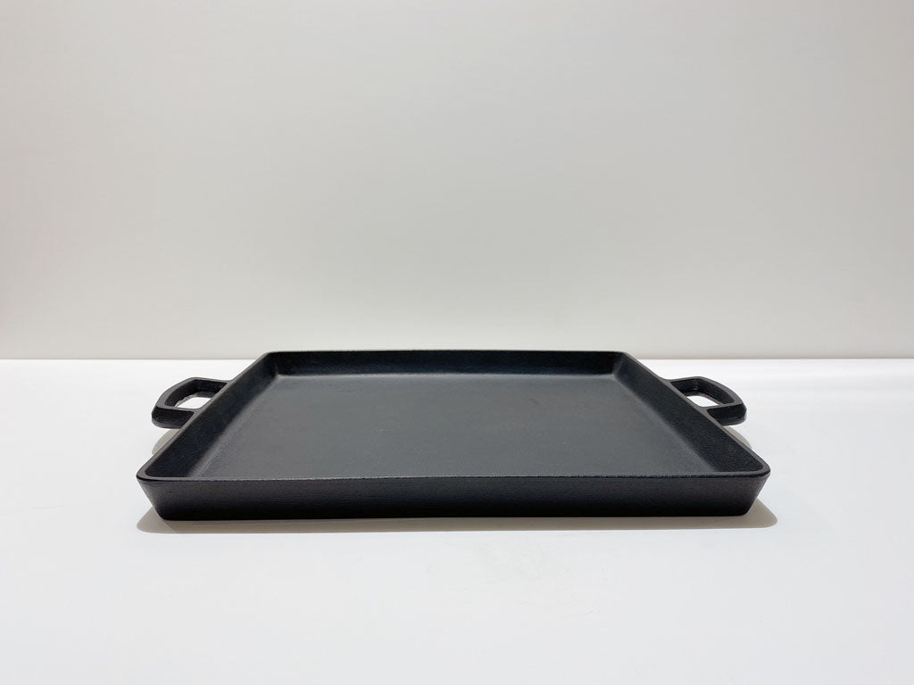 岩鑄|鑄鐵牛排烤盤|方形烤盤|鐵板燒料理|南部鐵器|鐵板烤肉盤烤肉|露營|#23013