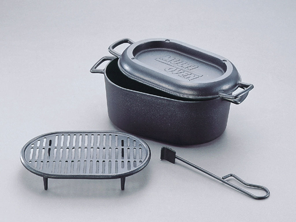 岩鑄|多功能鑄鐵鍋|鐵鍋/鑄鐵鍋/烤肉/燻製/多功能鍋/荷蘭鍋/荷蘭烤箱/露營/多功能鍋 (26001)