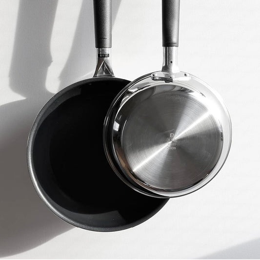 日本製 Pearl|28 公分 IH用雙層鋼鏡面不沾鍋/不沾平底鍋 HB-6796/不沾炒鍋HB-6797