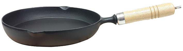 Chi Yong|22cm lightweight wooden handle pan|Nanbu iron/pan/griddle/lightweight/removable handle/iron pan/cast iron pan (414500)