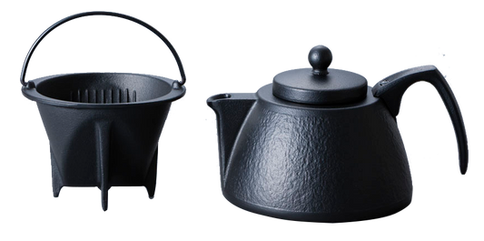 🫖 岩鑄|0.75L 鑄鐵泡茶沖咖啡兩用壺組|南部鐵器/咖啡壺/鐵壺/濾網/鑄鐵咖啡壺/手沖壺/茶壺/泡茶-12361