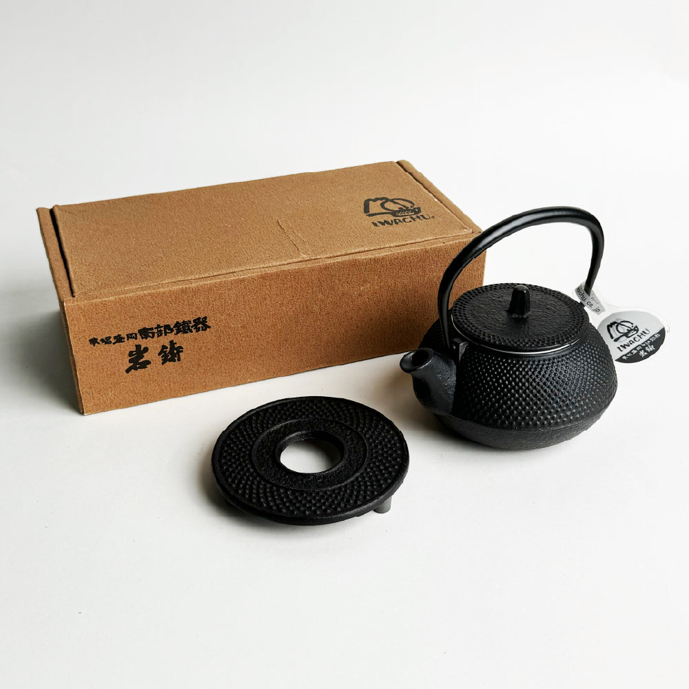 🫖 Rock casting|Type 3 new アラレ|Nanbu ironware|With pill-shaped cast iron tea mat|No coating