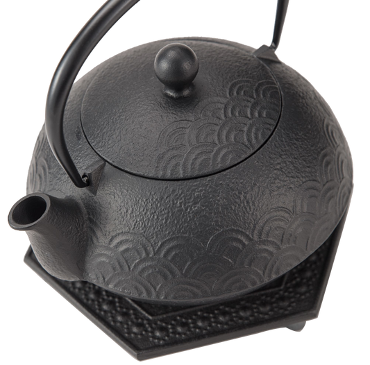 🫖 岩鑄|青海波鑄鐵壺|0.65L 5型 鐵瓶兼用急須|南部鐵器|鐵壺|急需|鐵瓶|岩鑄|泡茶|茶壺|無塗層