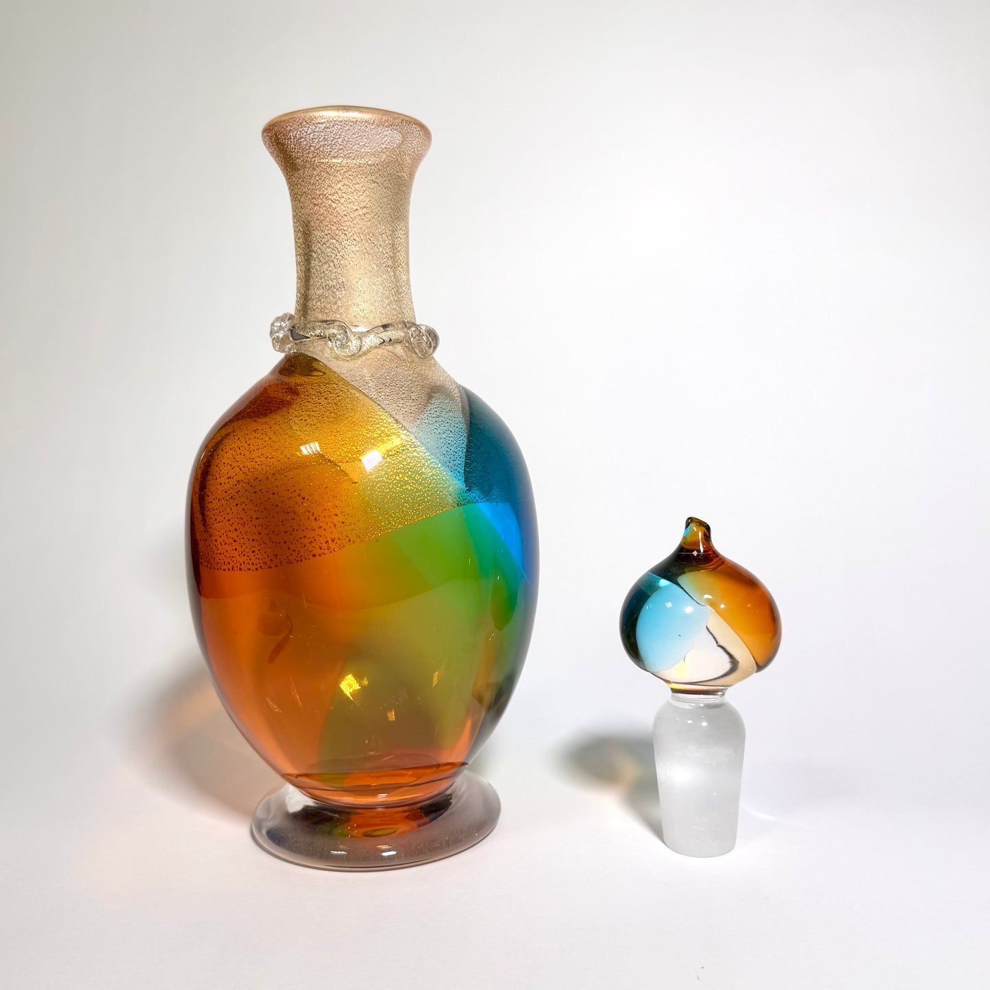 日本津輕玻璃|秋村実作品|聚寶盆|酒瓶