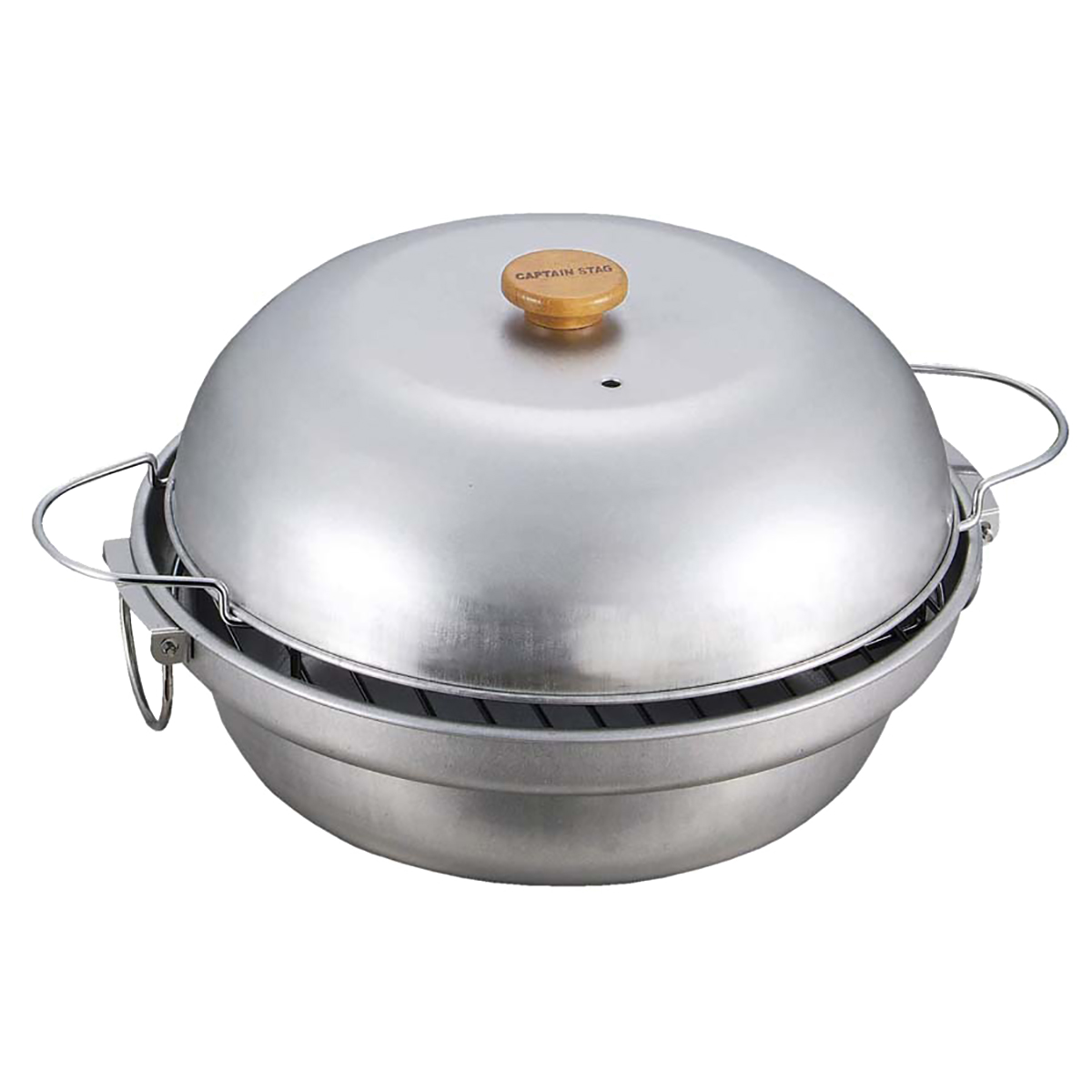 ⛺️ Deer CAPTAIN STAG|31cm large smoker pot|Outdoor camping/barbecue/BBQ/hot pot/smoked chicken/smoked pot/lightweight/iron pot/M-6548