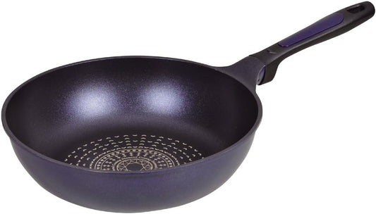 Pearl|28cm輕量不沾炒鍋|藍色鑽石塗層|不沾鍋/輕量不沾鍋/炒鍋/平底鍋/鐵鏟可使用/HB-2019