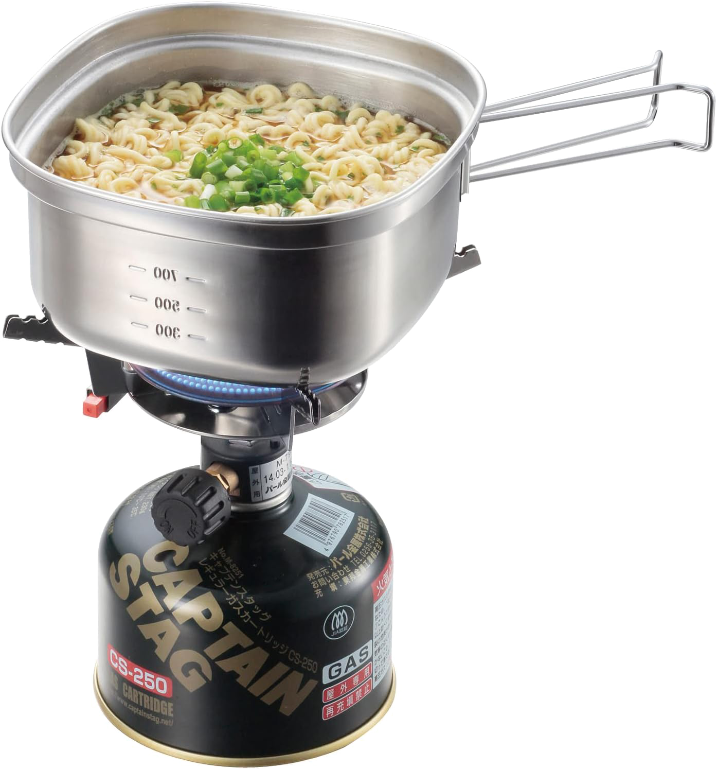 ⛺️LU CAPTAIN STAG|1.3L 14CM stainless steel square pot with lid/camping kettle cooker/camping/travel UH-4202/7