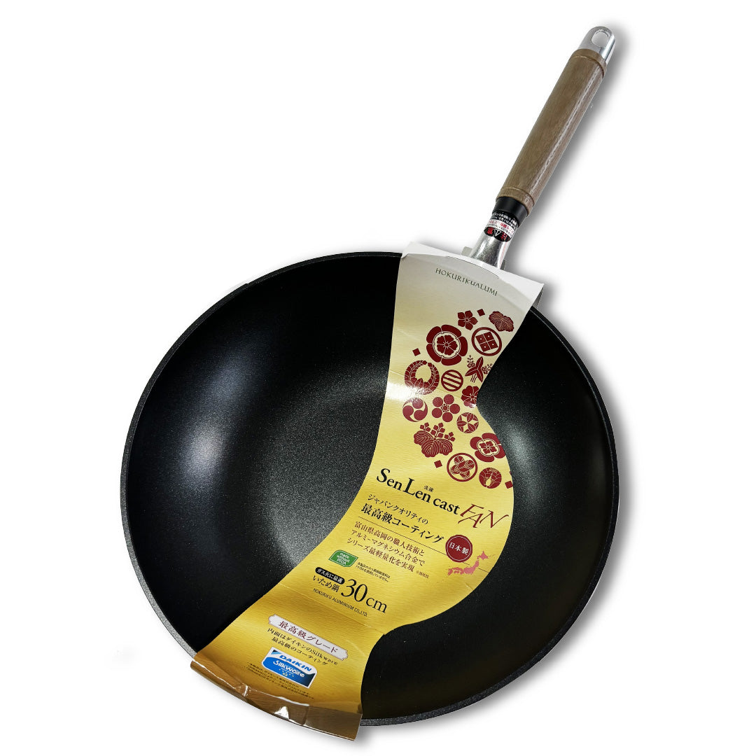 Hokuriku アルミ|30cm non-stick wok|SENLEN top series|Aluminum magnesium alloy|いためpan