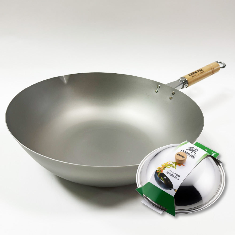 Yoshikawa|Pure titanium wok made in Japan|COOK-PAL series|YOSHIKAWA|30 33 36 cm wok/pure titanium wok/uncoated wok/titanium pan/99.9% pure titanium