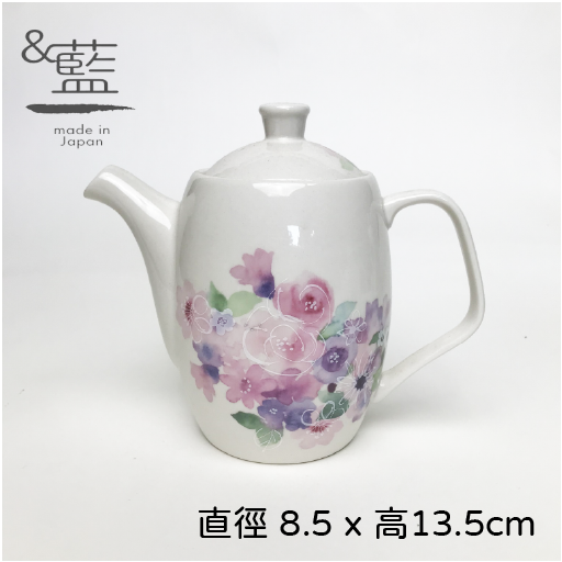 セラミック藍｜粉紫日式彩繪泡茶組/茶壺/咖啡壺-01496