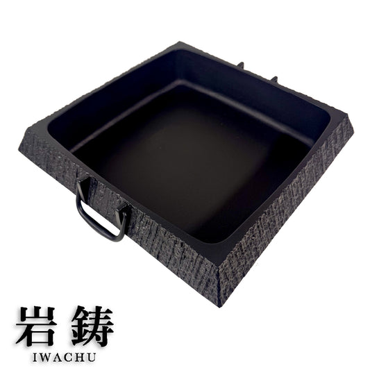 岩鑄｜方型壽喜燒鍋｜石庭/烤盤/南部鐵器/雙耳石庭烤盤角/壽喜燒/鑄鐵鍋/平底鍋/烤肉盤 (20027)
