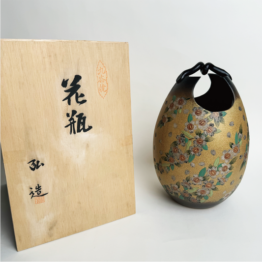 日本九谷燒｜弘造工藝師｜金閣寺花瓶｜