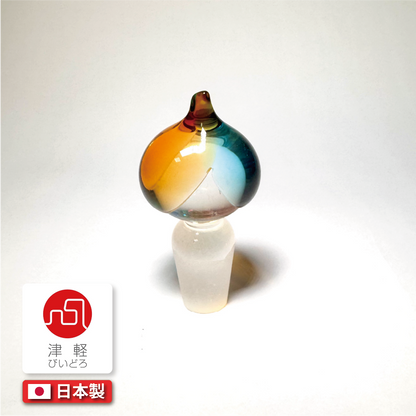 日本津輕玻璃｜秋村実作品｜聚寶盆｜酒瓶