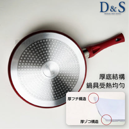 D&amp;S | European style shiny ceramic flat bottom wok｜With original glass lid｜IH stove available