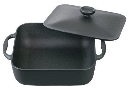 Rock casting｜Cast iron double pot with lid｜Shallow pot/deep pot/iron pot with lid/IWACHU/two-handed multipurpose pot/frypan/cast iron pot/southern ironware/camping 21700