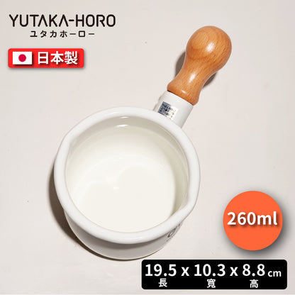 豐琺瑯｜YUTAKA-HORO ｜日本製｜ 牛奶鍋｜Lily White系列｜手工琺瑯｜LW-204