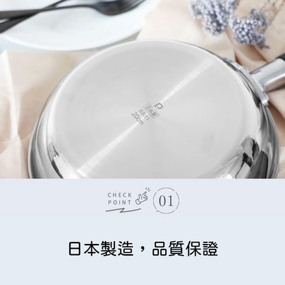日本製 Pearl｜28 公分 IH用雙層鋼鏡面不沾鍋/不沾平底鍋 HB-6796/不沾炒鍋HB-6797