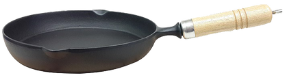 Chi Yong｜22cm lightweight wooden handle pan｜Nanbu iron/pan/griddle/lightweight/removable handle/iron pan/cast iron pan (414500)