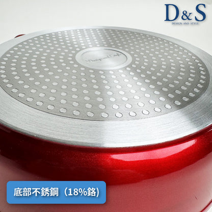 D&amp;S | European style shiny ceramic flat bottom wok｜With original glass lid｜IH stove available