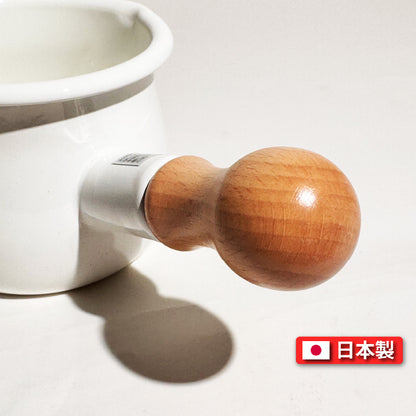 豐琺瑯｜YUTAKA-HORO ｜日本製｜ 牛奶鍋｜Lily White系列｜手工琺瑯｜LW-204