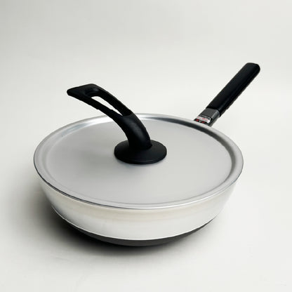 Hokuriku アルミ｜24cm non-stick round bottom frying pan｜Marutto Pan series｜Aluminum-magnesium alloy｜With lid｜IH stove available