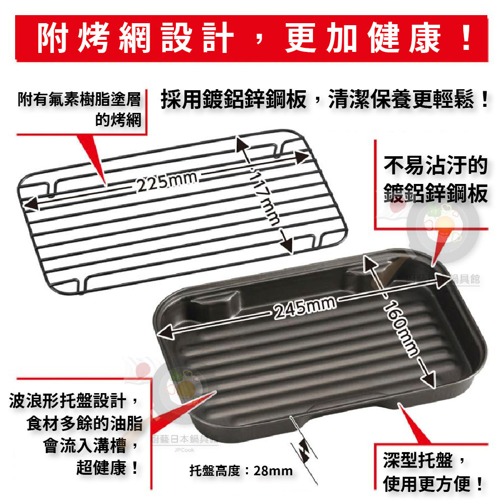 竹原製罐｜日本製｜ 日式烤魚神器｜附烤網｜