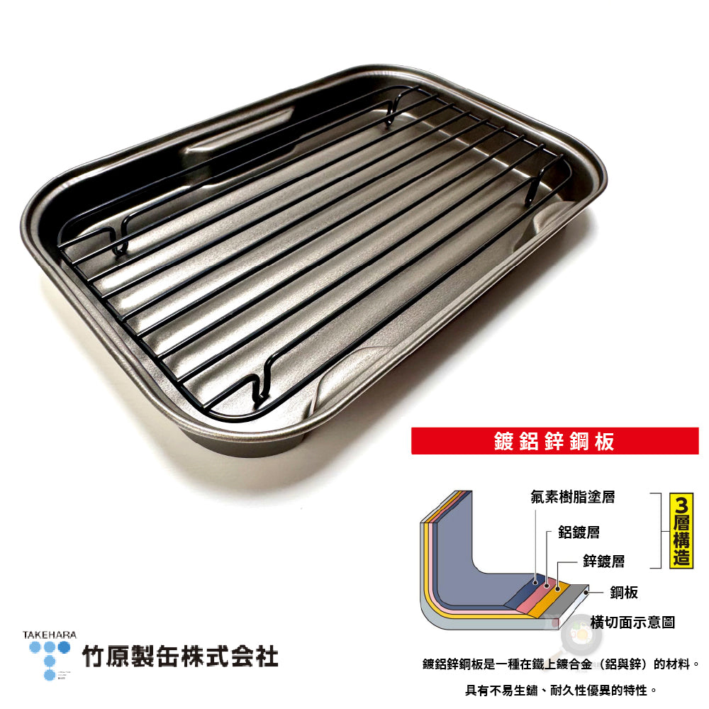 竹原製罐｜日本製｜ 日式烤魚神器｜附烤網｜ 油切健康不沾托盤– 廚藝