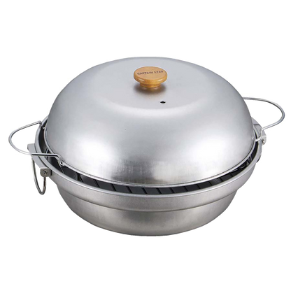⛺️ Deer CAPTAIN STAG｜31cm large smoker pot｜Outdoor camping/barbecue/BBQ/hot pot/smoked chicken/smoked pot/lightweight/iron pot/M-6548